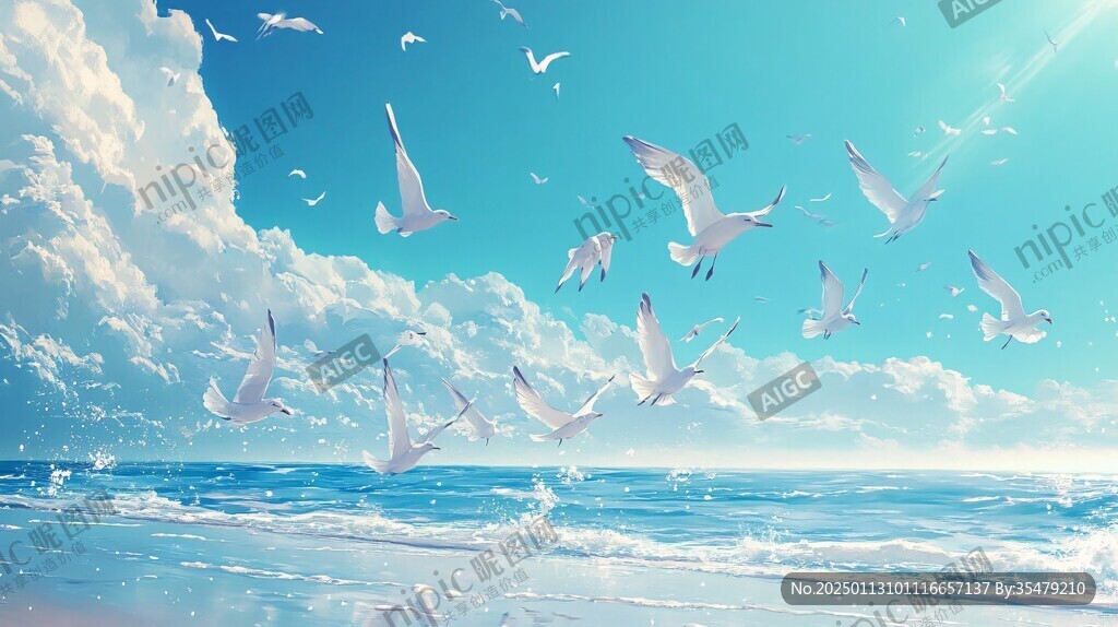 海鸥背景图