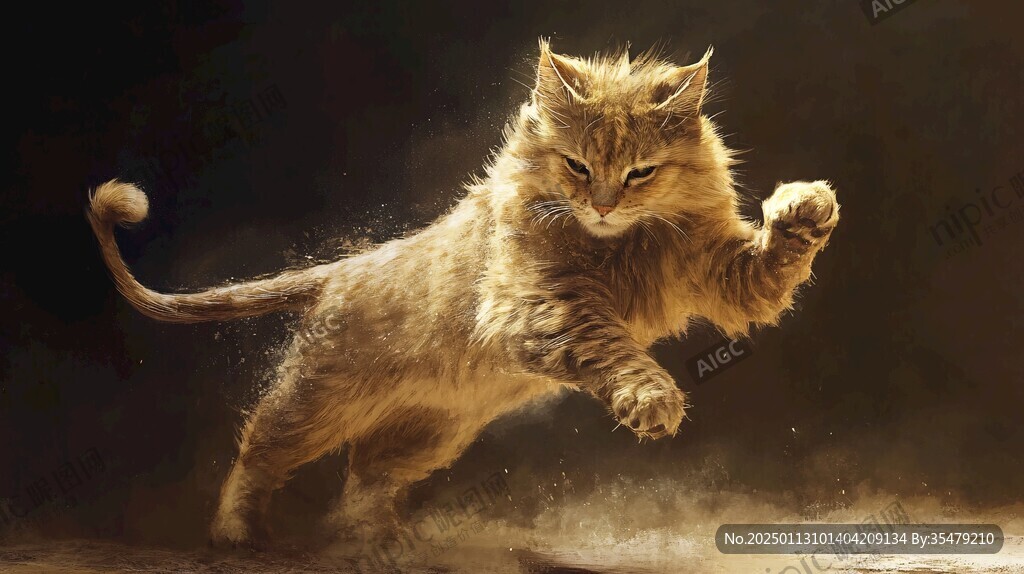 手绘勇敢的猫咪