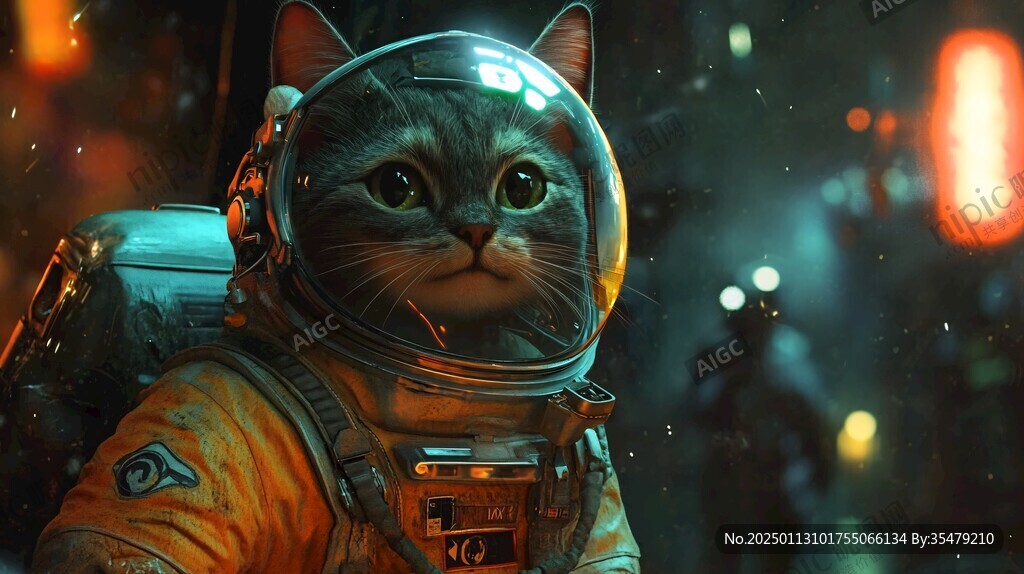 身穿宇航服的猫