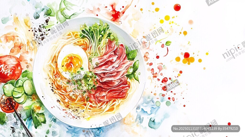 西塔大冷面插画