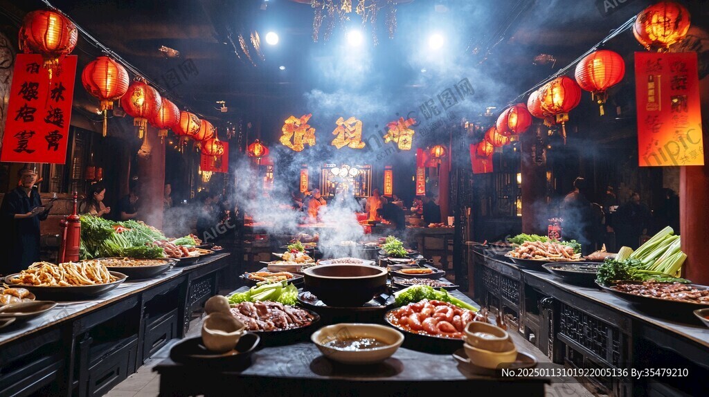 火锅店场景