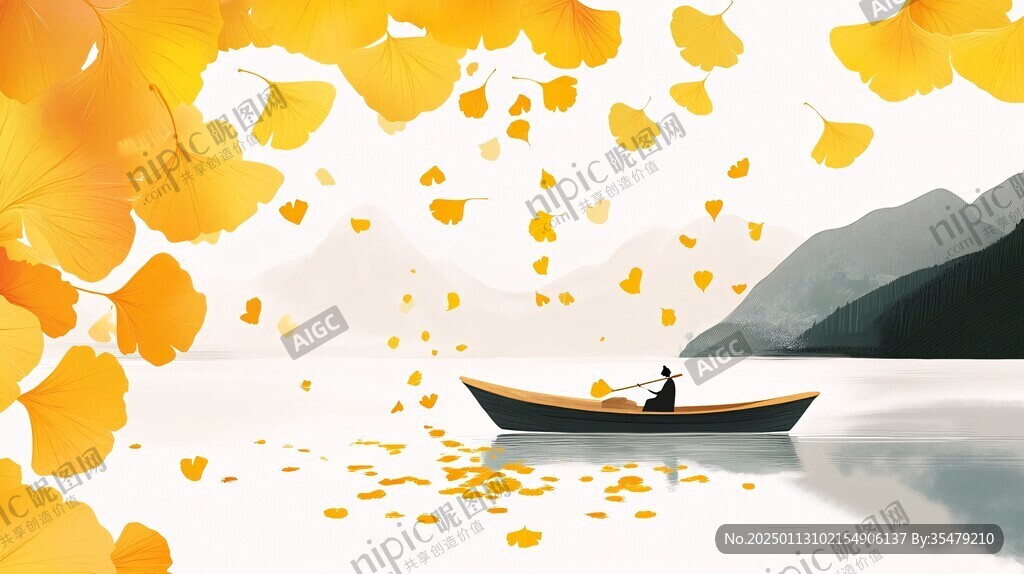 秋天治愈插画