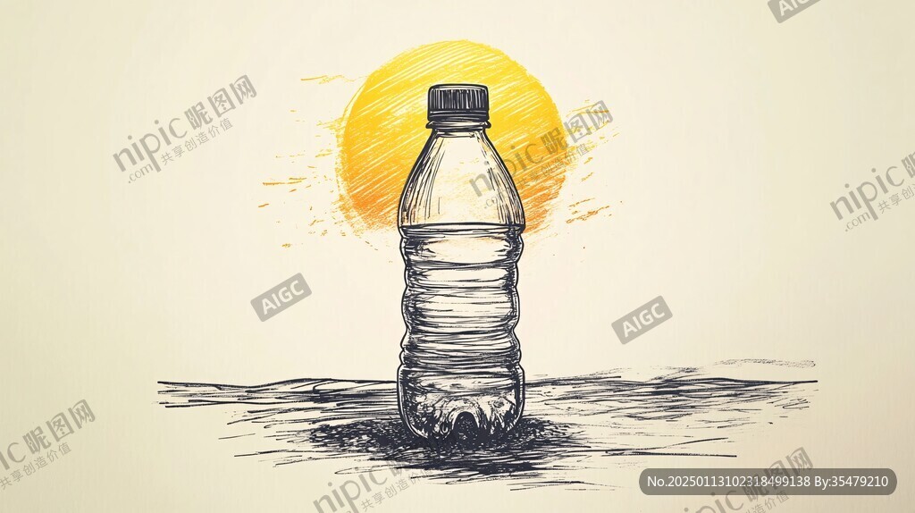 矿泉水插画