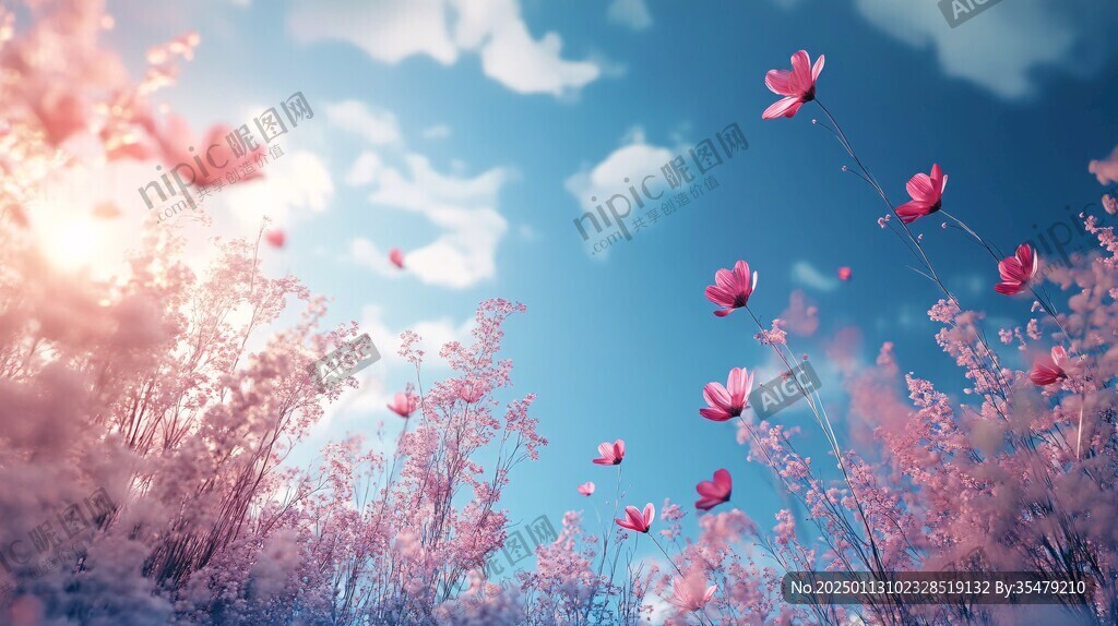 唯美梦幻花田场景