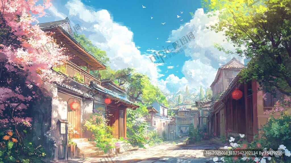 古风场景春暖花开
