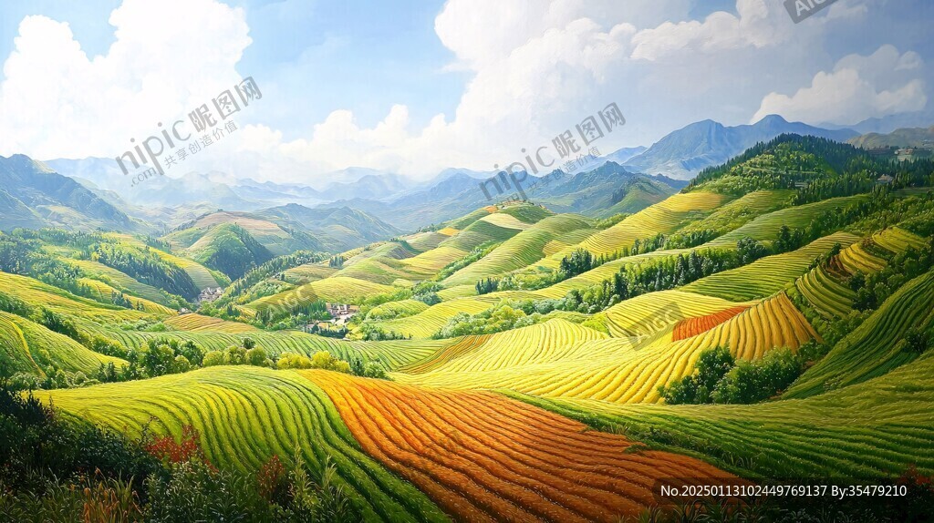梯田宽幅风景
