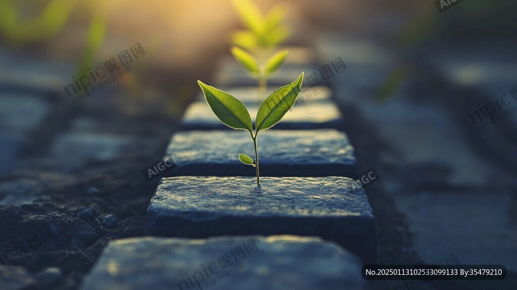 砖缝里长出的小树苗