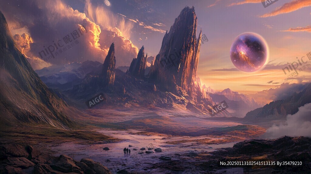 外星球幻想场景插画