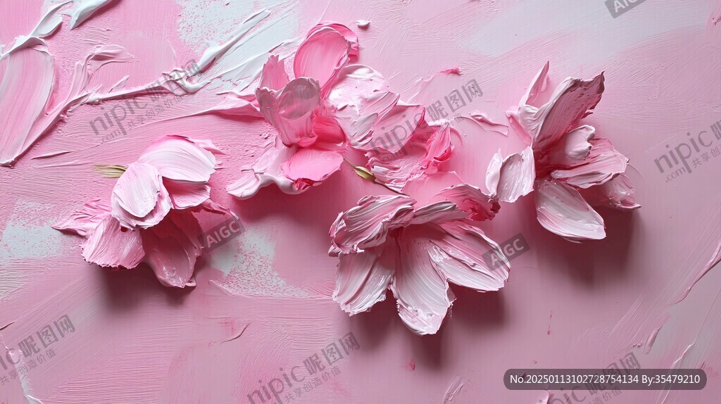 花瓣插画浮雕