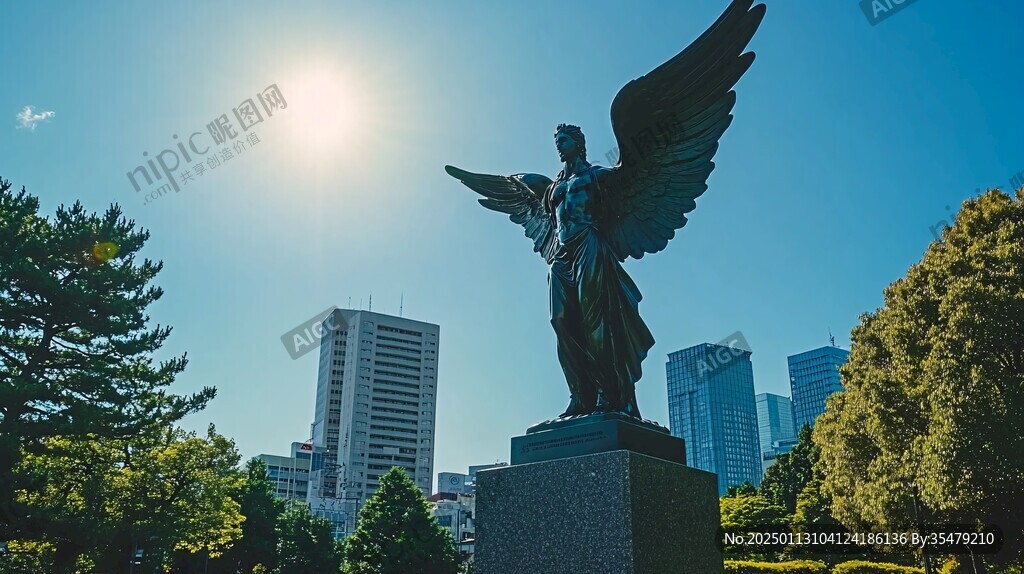 中心绿地天使雕塑