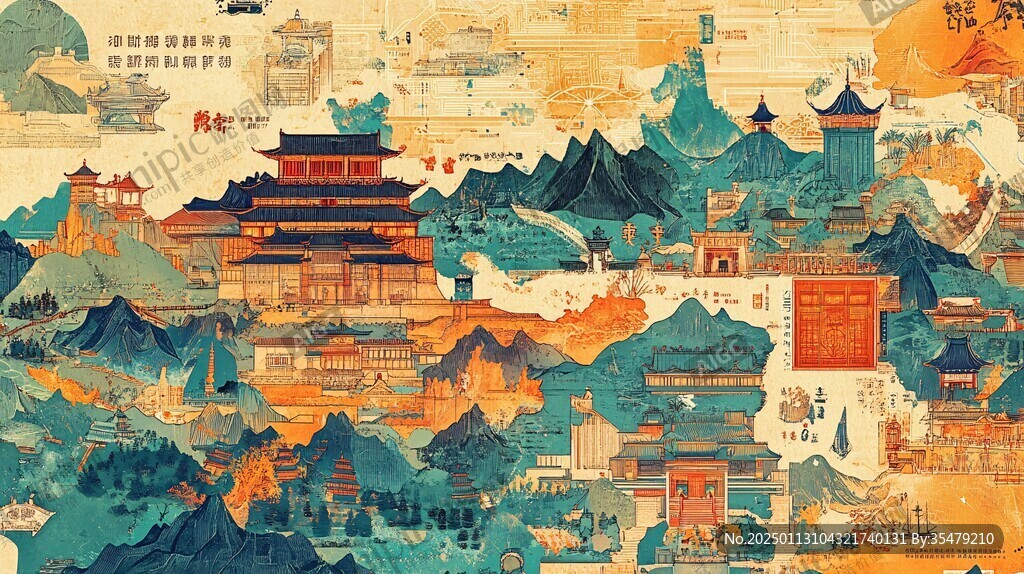 华东地区插画