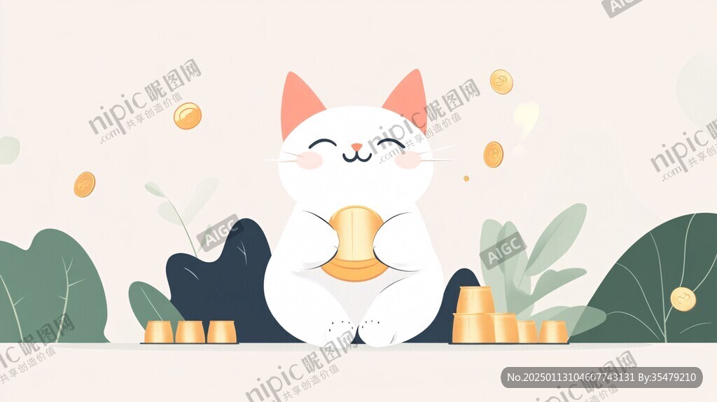 发财猫插画