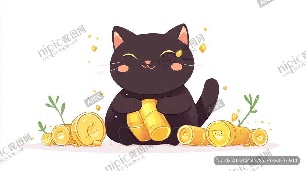 发财猫插画