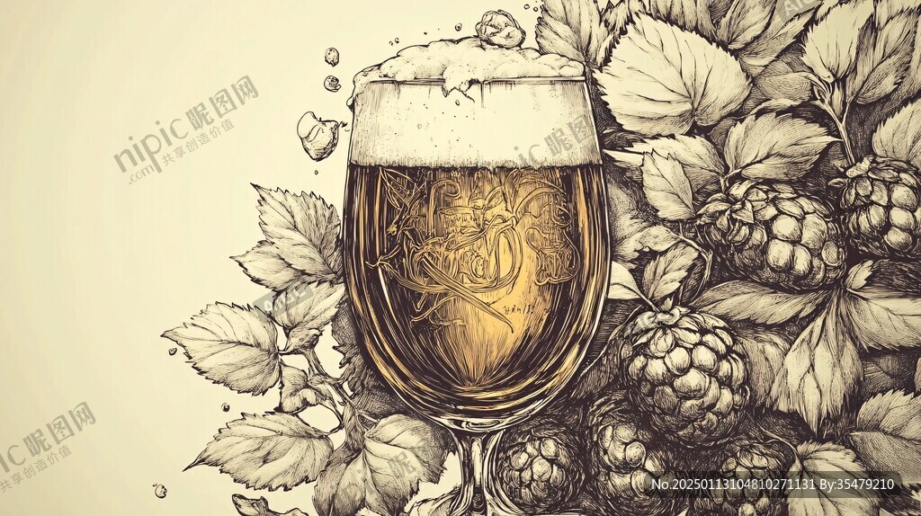 啤酒包装插画