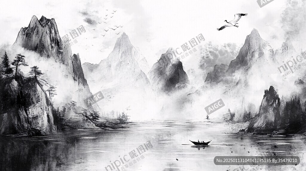 诗意古风水墨山水