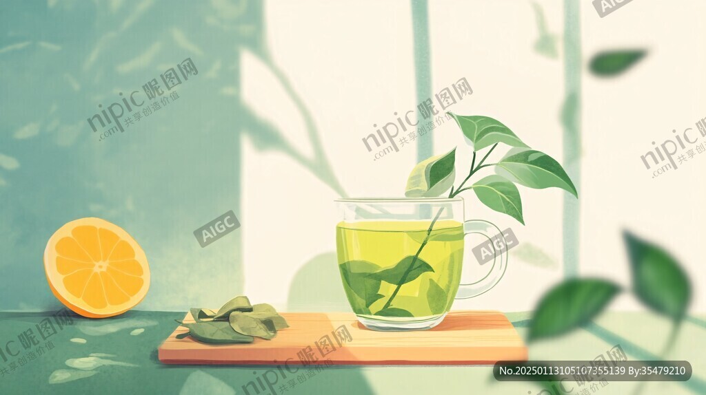 绿茶插画