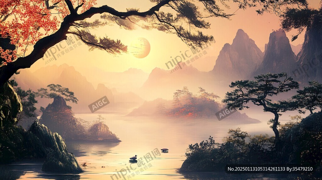 山水画合成图