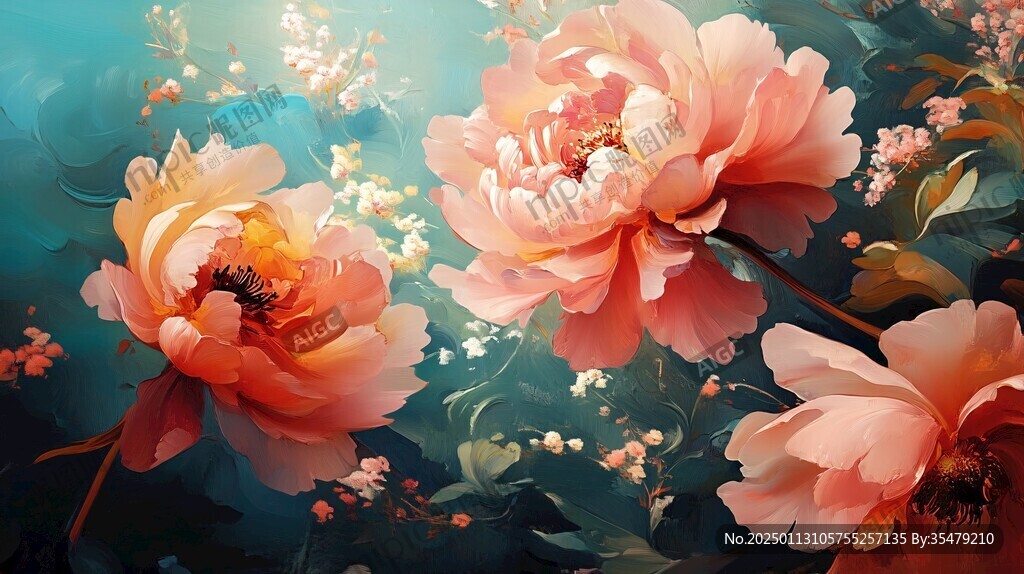 牡丹花壁画壁纸