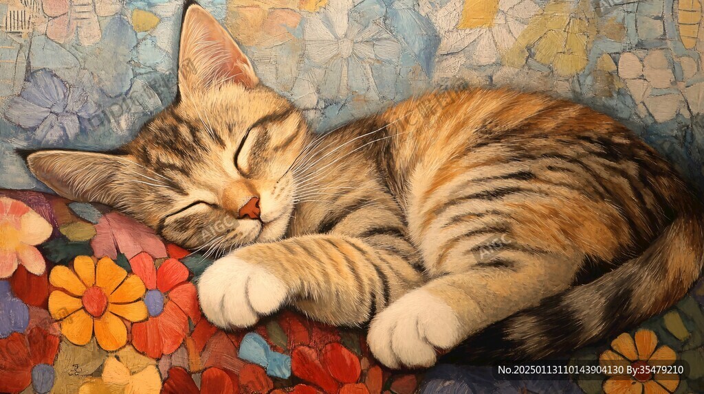 睡觉的大花猫
