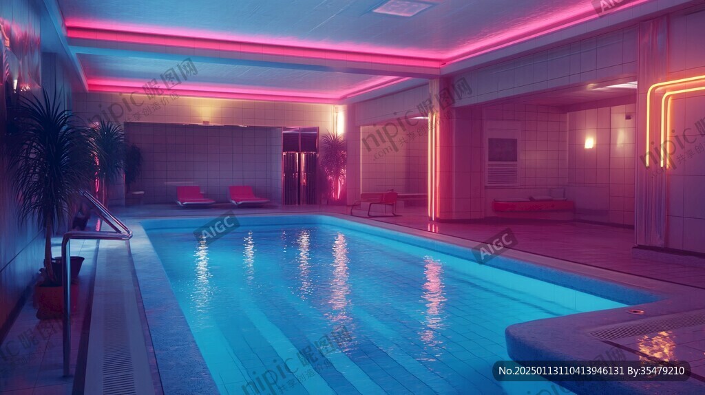 粉红色的游泳池