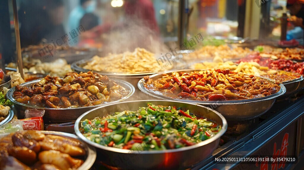 小吃街美食