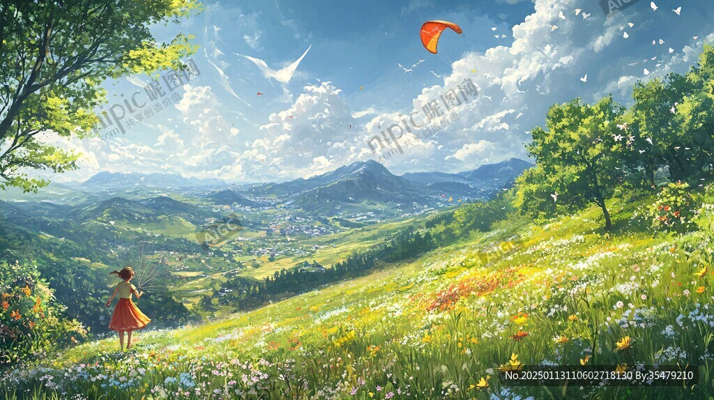 唯美花田场景