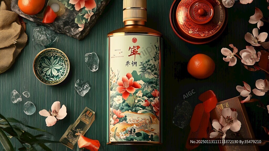 山茶油包装插画