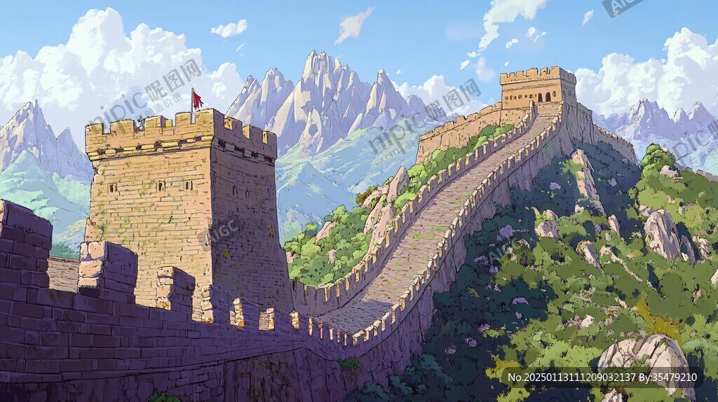 长城风景插画