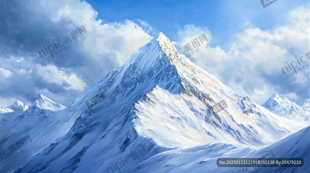 电脑绘画雪山