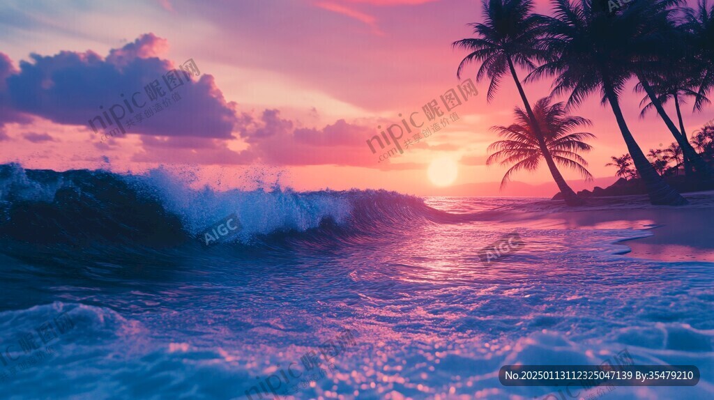 唯美韵律自然海边背景
