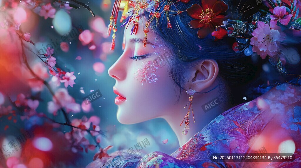 数字美女插画
