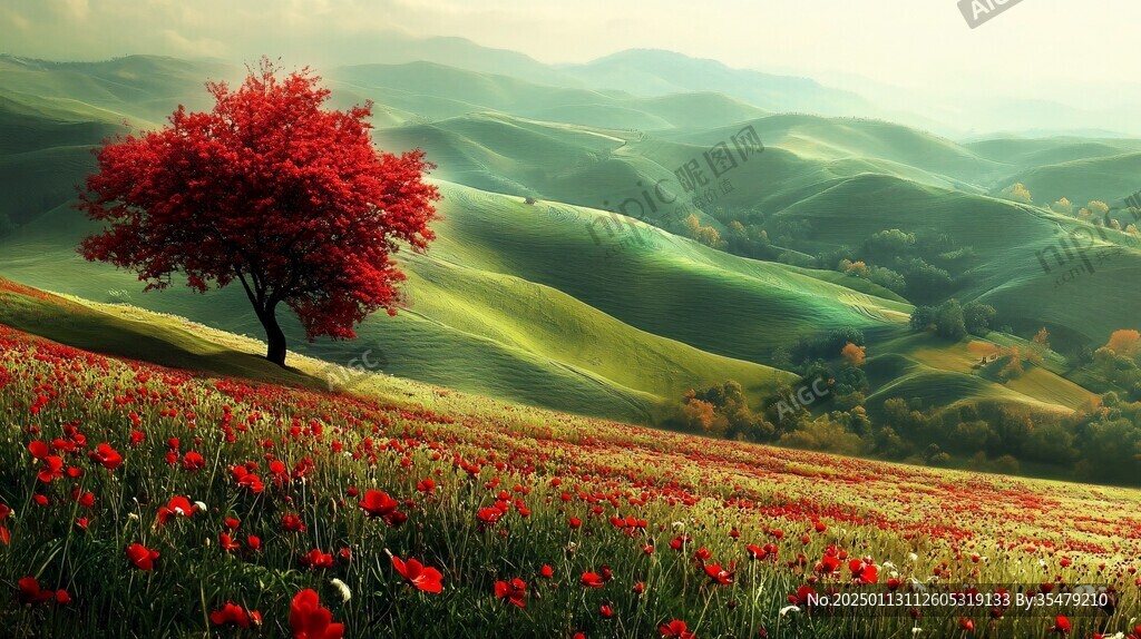唯美花田场景
