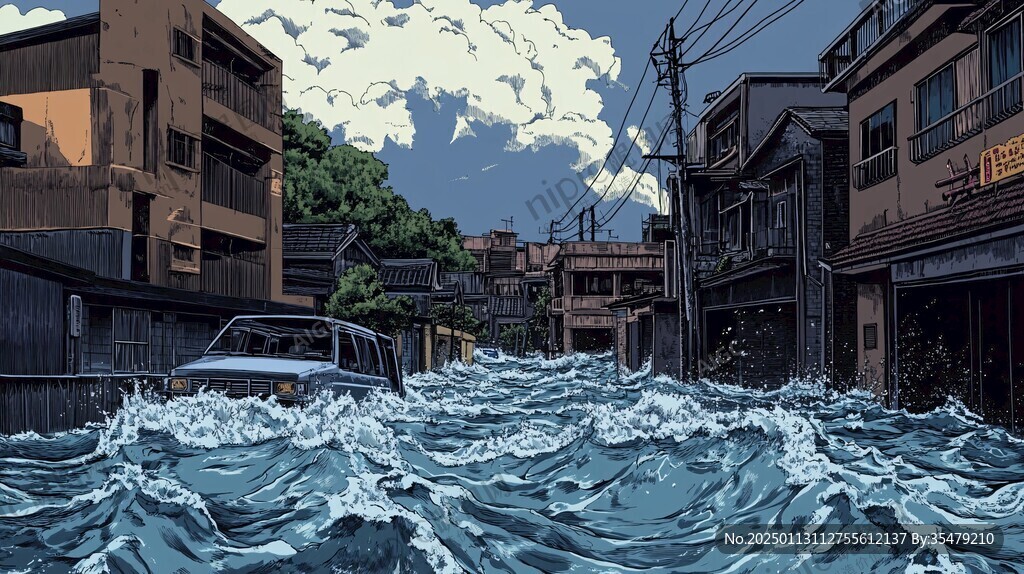 洪水素材