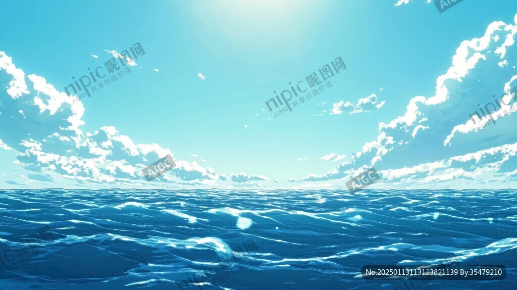 插画海平面