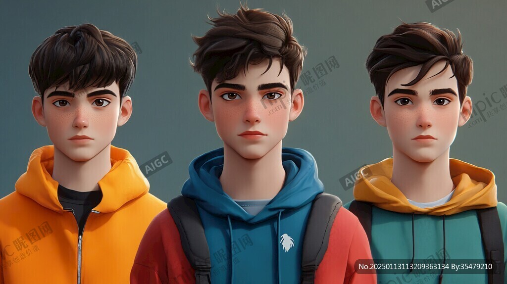 3d效果男孩