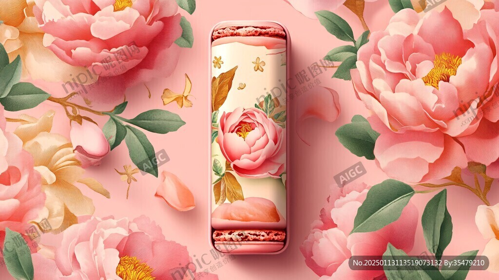 玫瑰花茶包装插画