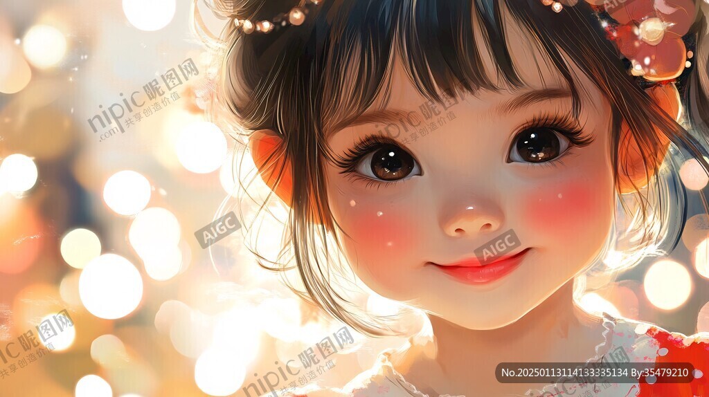小女孩儿插