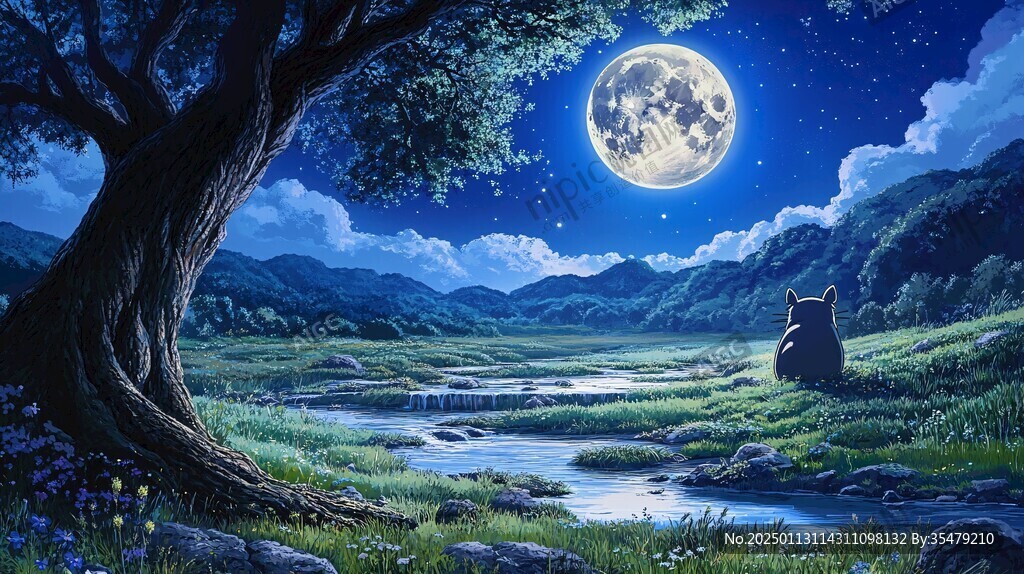 梦幻夜晚立体画