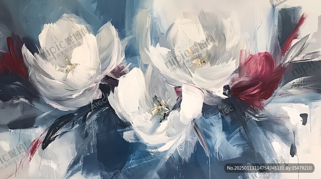 现代油画花