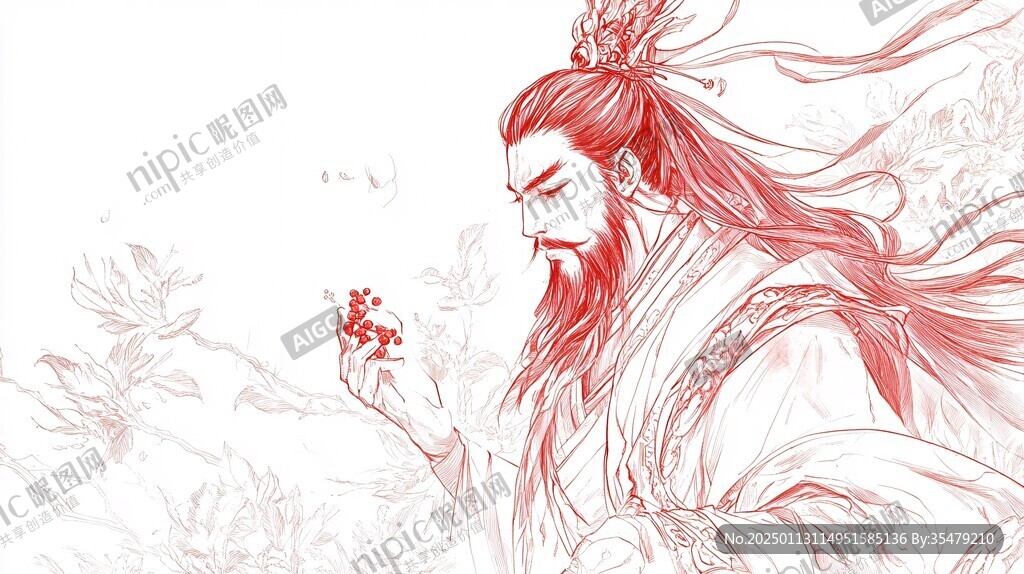 洛神花线稿