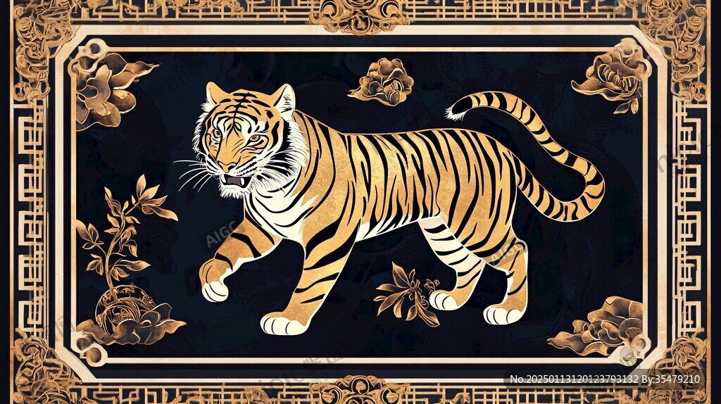 金虎插画