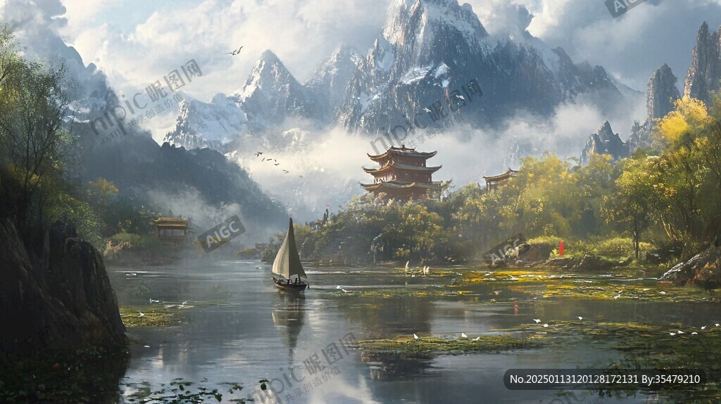 古风山水场景