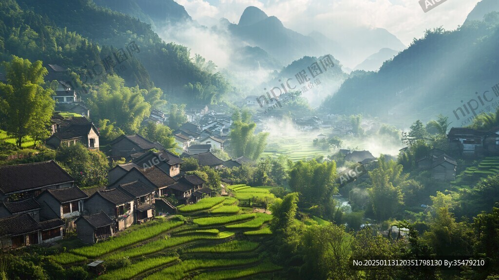 高清宽幅村寨图片
