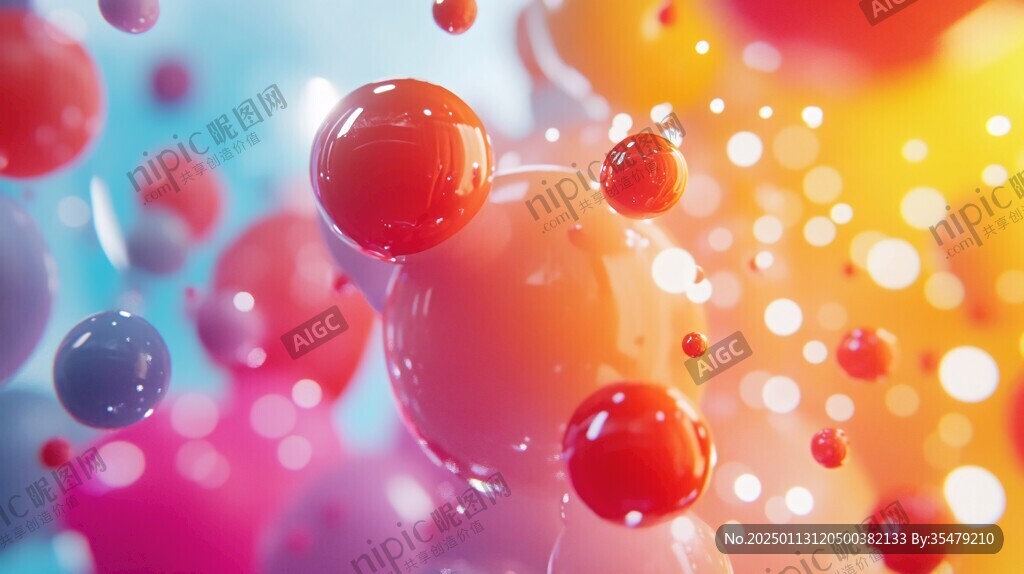 3d质感彩色球
