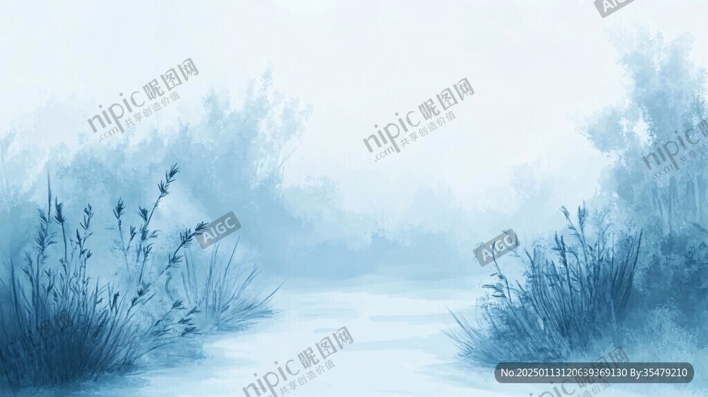芦花唯美插画