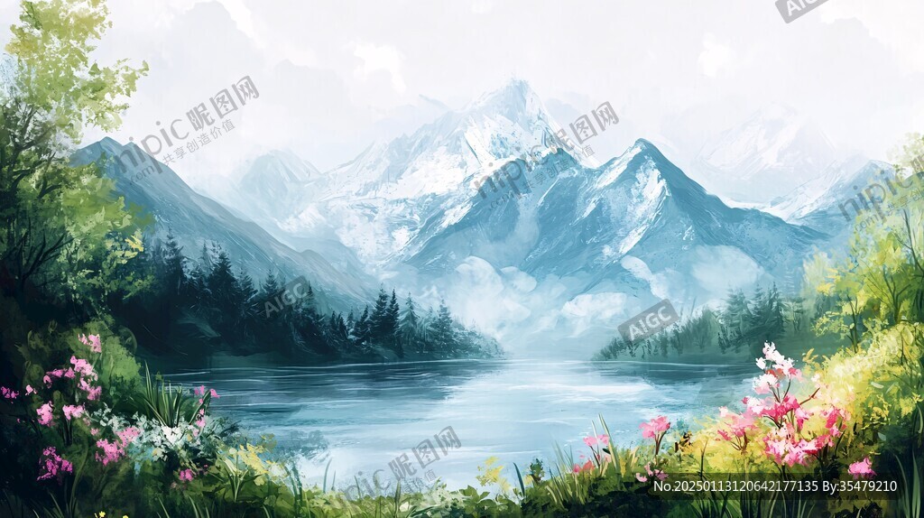 宽屏风景画