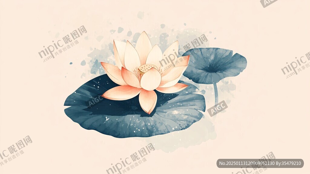 莲花插画啊