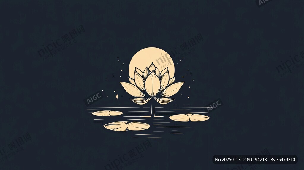 莲花灯插画