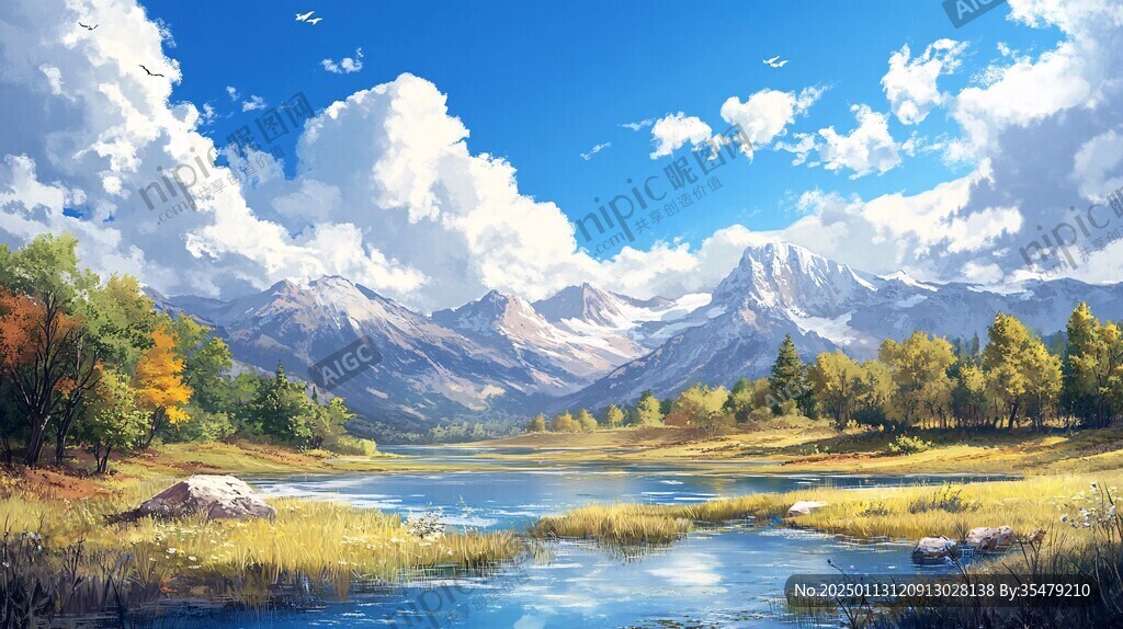宽屏风景画