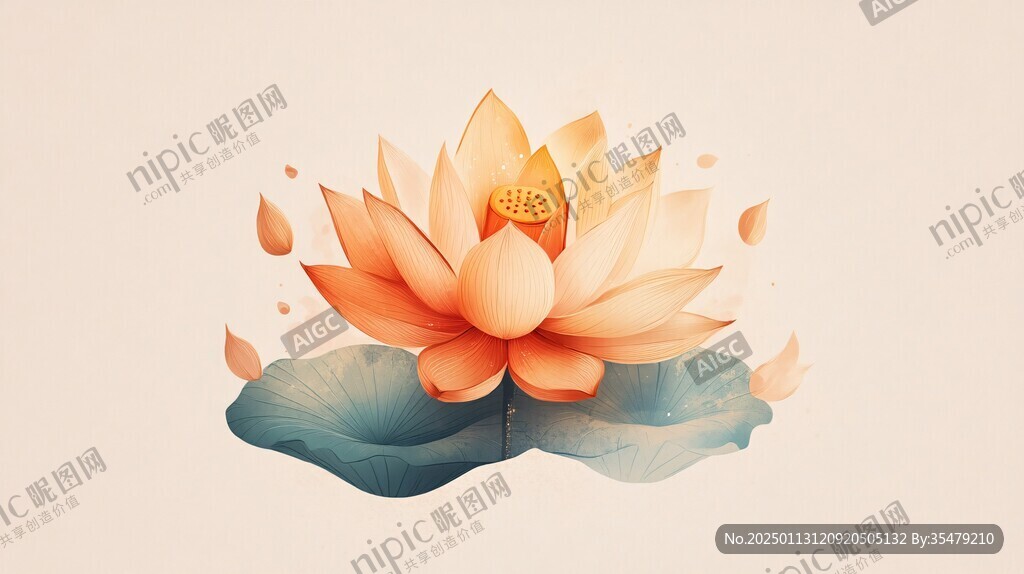 莲花插画啊